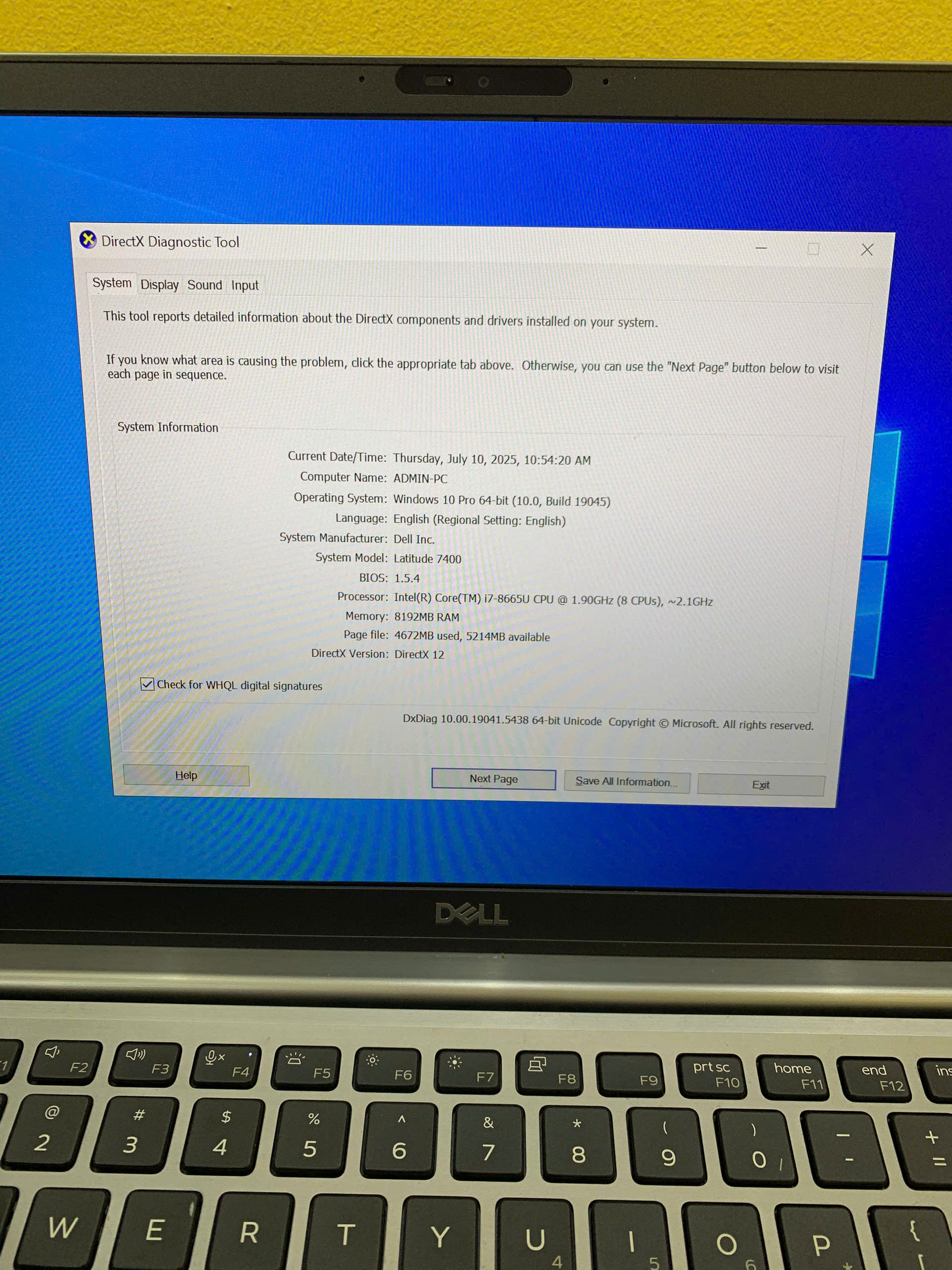 DELL Latitude 7400 Cũ / CPU i7-8665U / RAM 8GB / SSD 256GB / iGPU intel UHD Graphics 620 / WIFI 5 / Màn 14 inch FHD / Màu Bạc - Ảnh 6